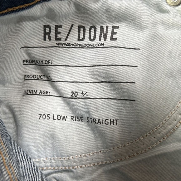 NEW Re/Done 70s Low Rise Straight Denim Jeans Womens 26 Heritage Rinse Casual - Picture 10 of 16